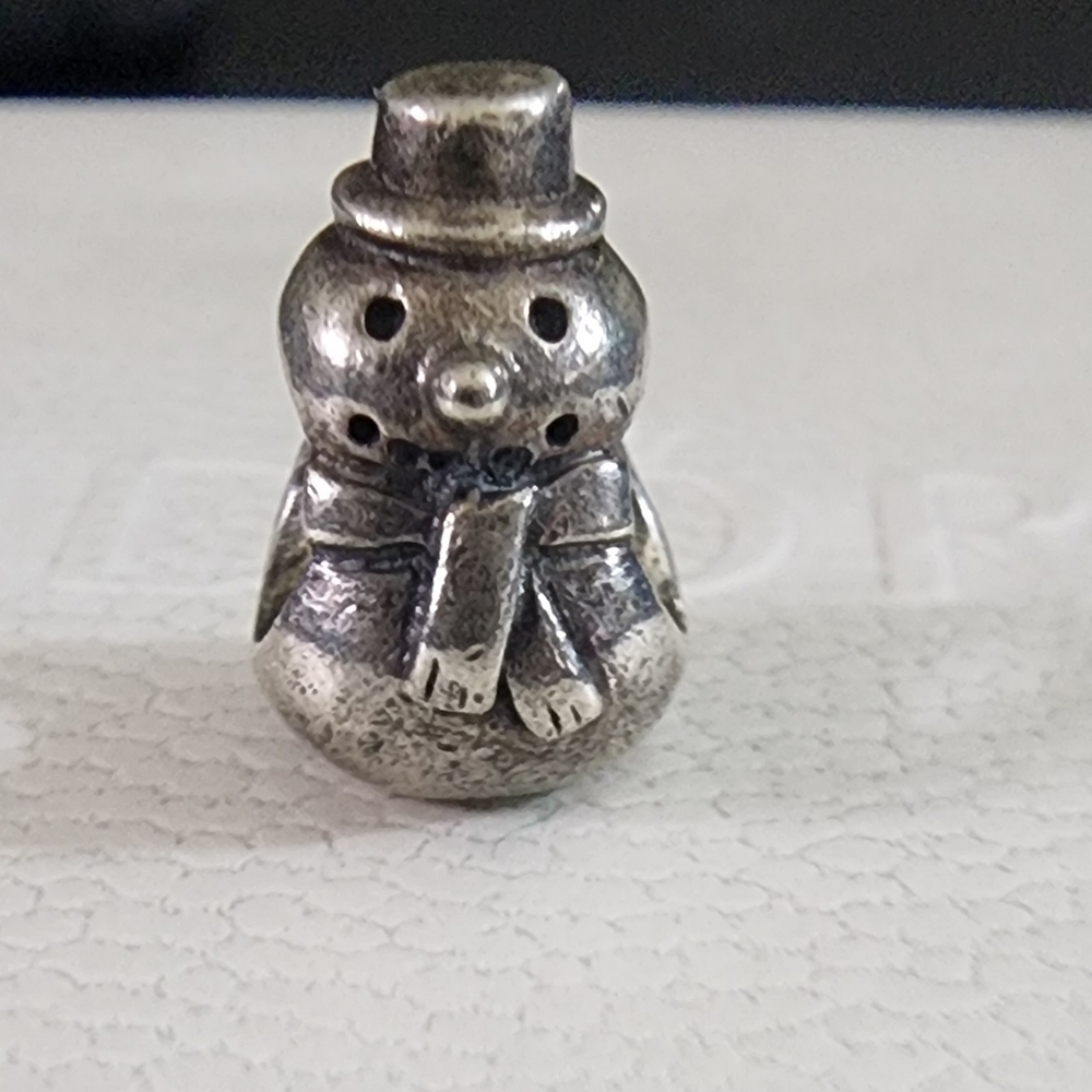 Authentic Pandora Snowman Charm ALE Sterling Silver Charm - Picture 2 of 7